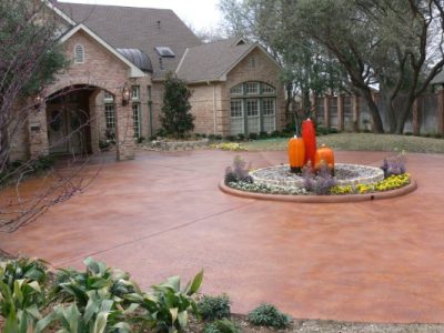 Colored Concrete Driveway Construction